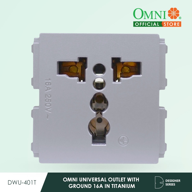 OMNI Universal Outlet with Ground Titanium 16A - DWU-401T | Shopee ...