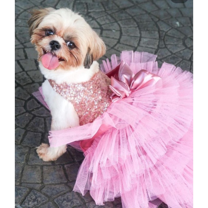 Pink dog dress best sale