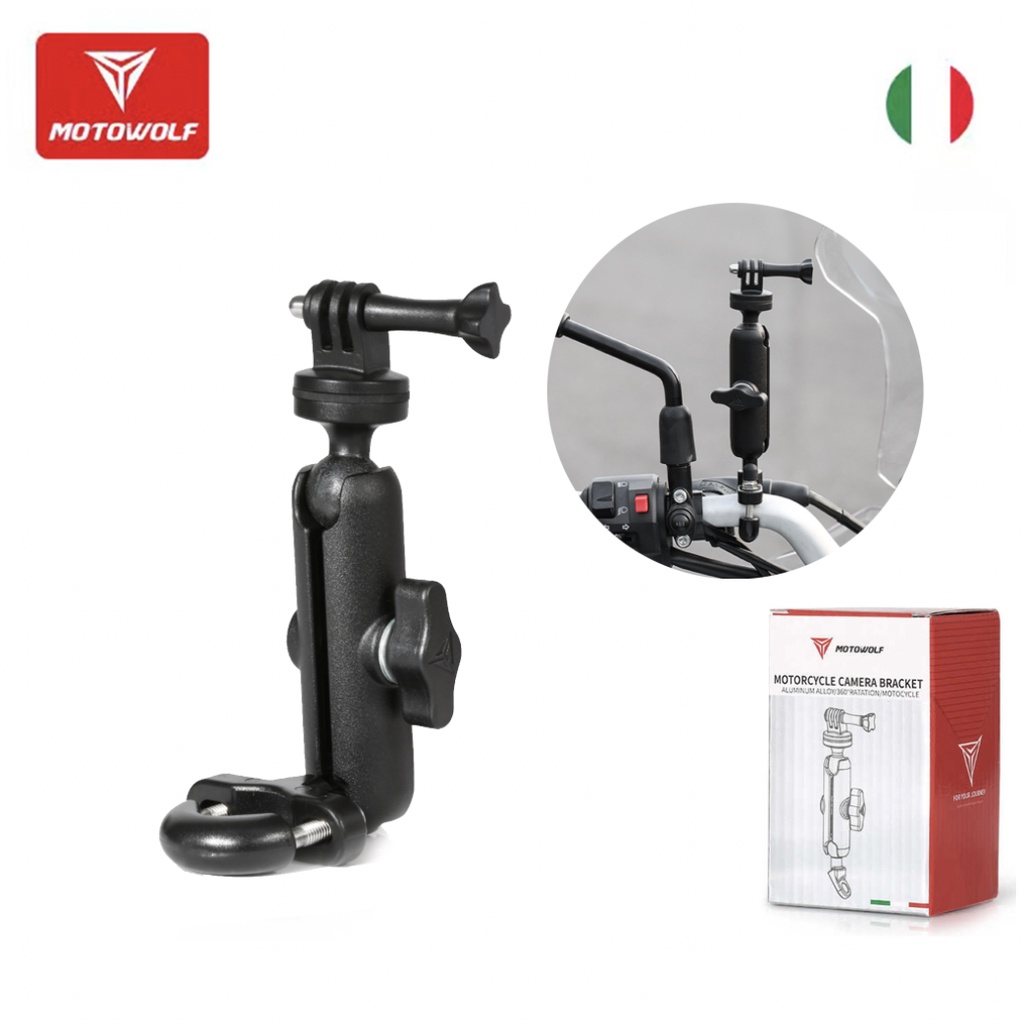 Motowolf Action Camera Holder Bracket Aluminum Alloy 360 Rotation