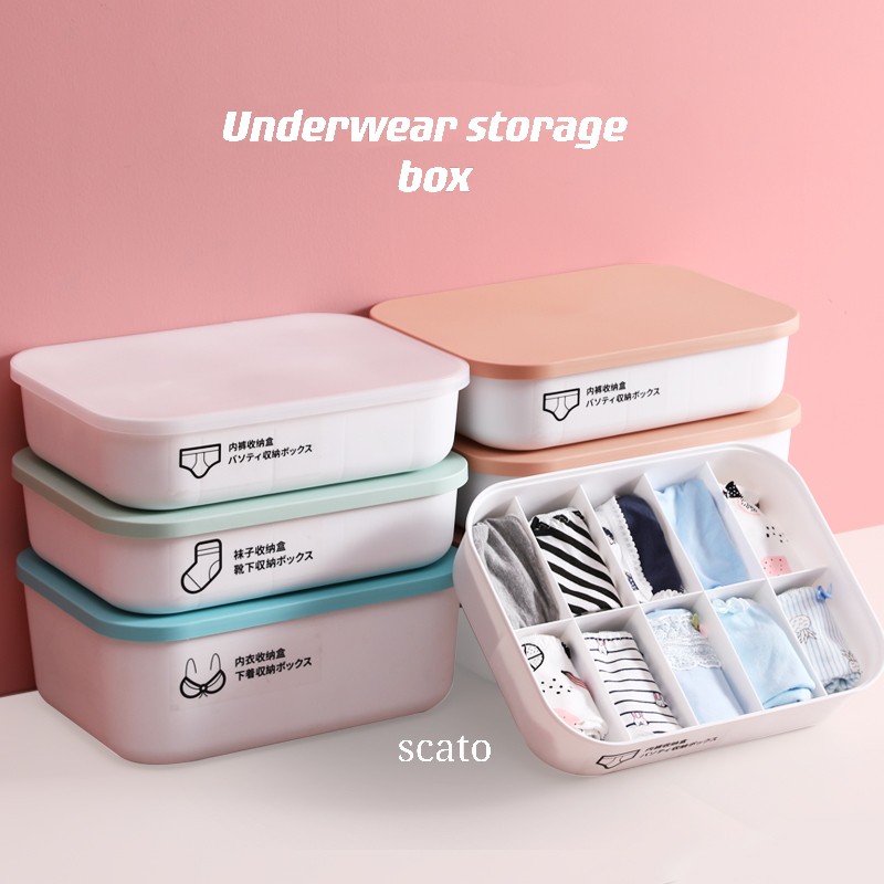 Underwear Storage Box Socks Panties Organizer with LidYM103 Shopee