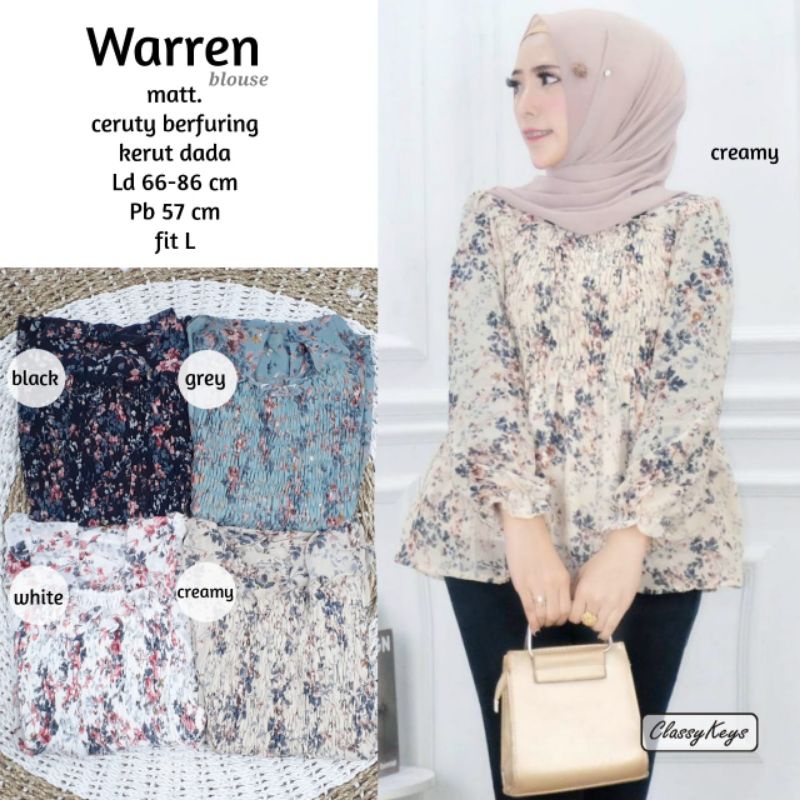Blose CERUTI BABYDOLL MOTIF Flower WARREN BY CLASSY KEYS | Shopee ...