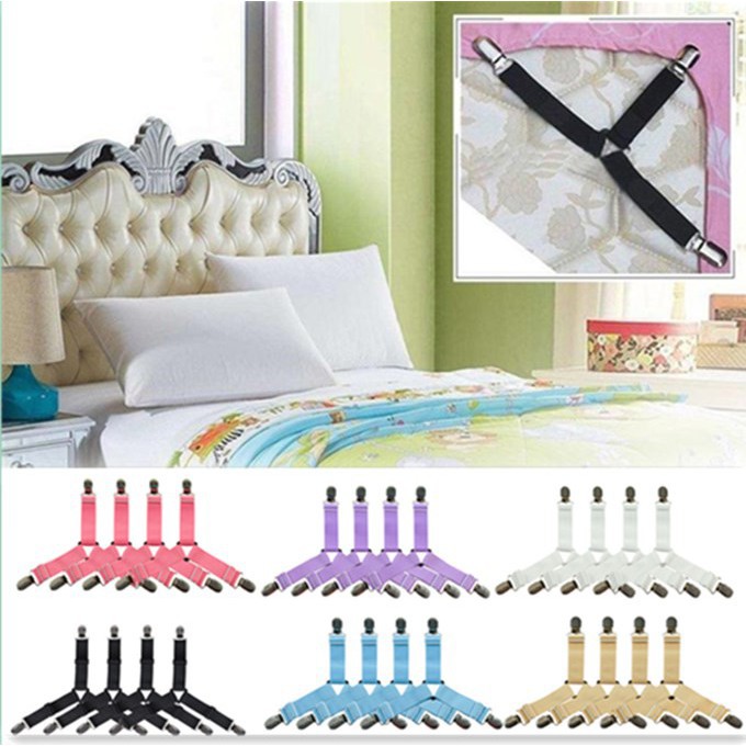 4PCS TRIANGLE BED SHEET MATTRESS HOLDER FASTENER GRIPPERS CLIPS