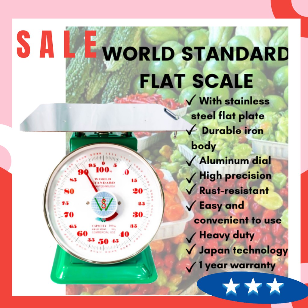 World Standard Spring Weighing 120KG Flat Plate Scale Timbangan ...
