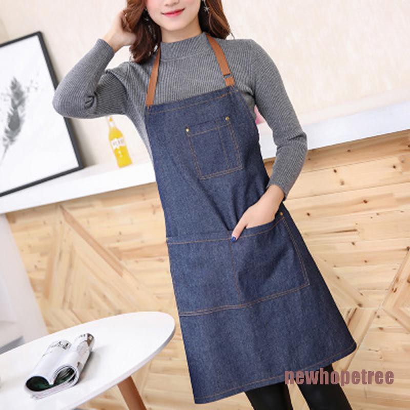 NTPH Adults Denim Blue Cooking Kitchen Restaurant Work Bib Apron Dress ...