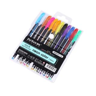 48pcs/Set Glitter Sketch Drawing Color Pen Markers Gel Pens Set Refill  Rollerball Pastel Neon Marker Office School Stationery