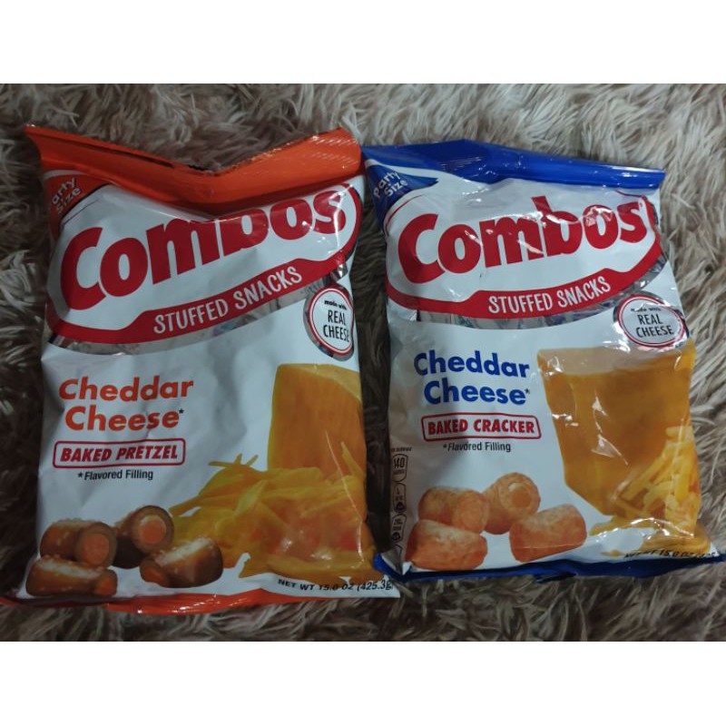 Combos Cheddar Cheese Cracker Baked Snacks (Party size) Shopee