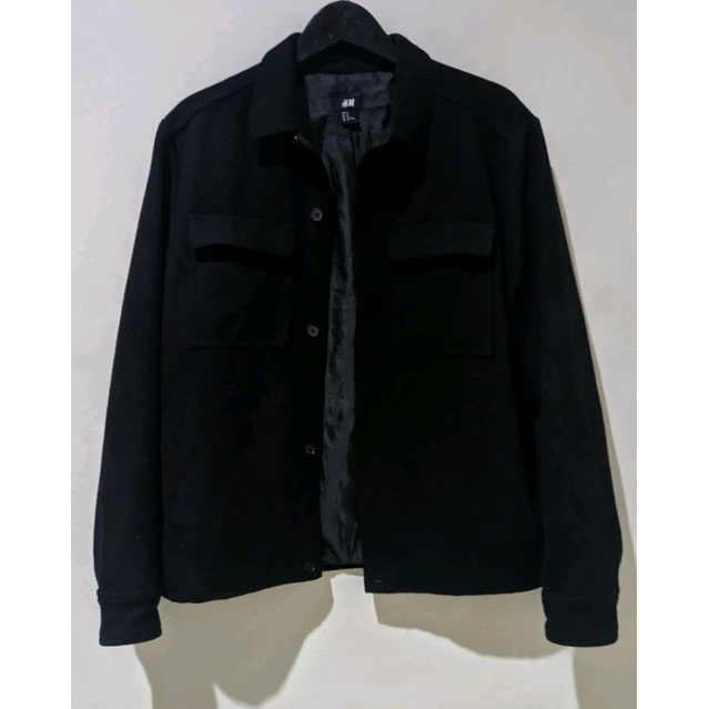 H&M H&m Wool Outer Shacket Jacket | Shopee Philippines