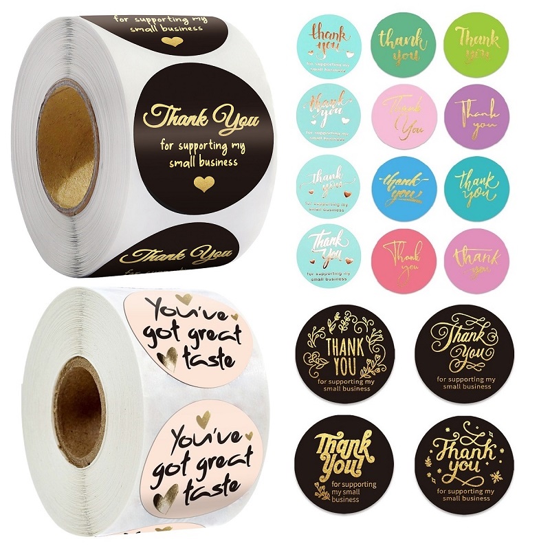 500 1.5 Inch Thank You Stickers Thank You For Your Order Gold Foil ...