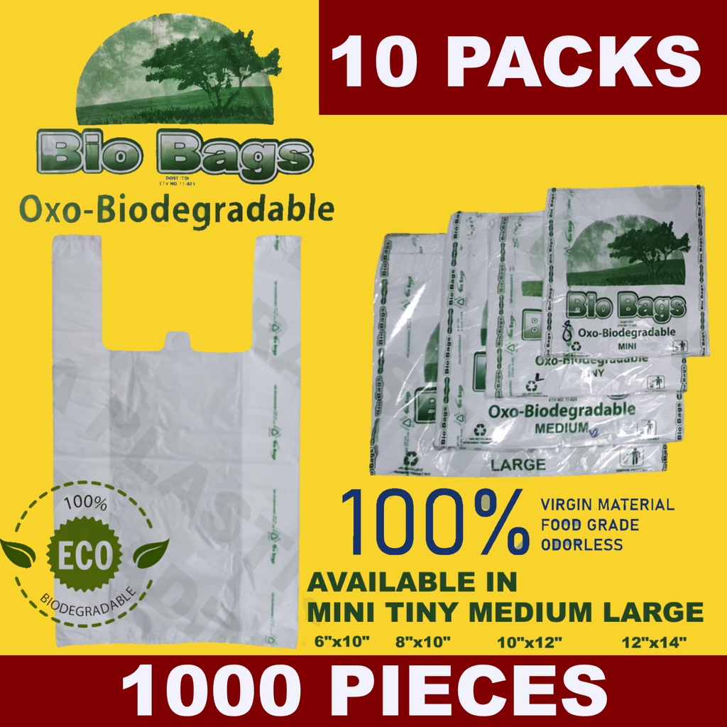 [1 Bundle - 1000 pieces] OXO- BIODEGRADABLE PLASTIC SANDO BAG [MINI ...