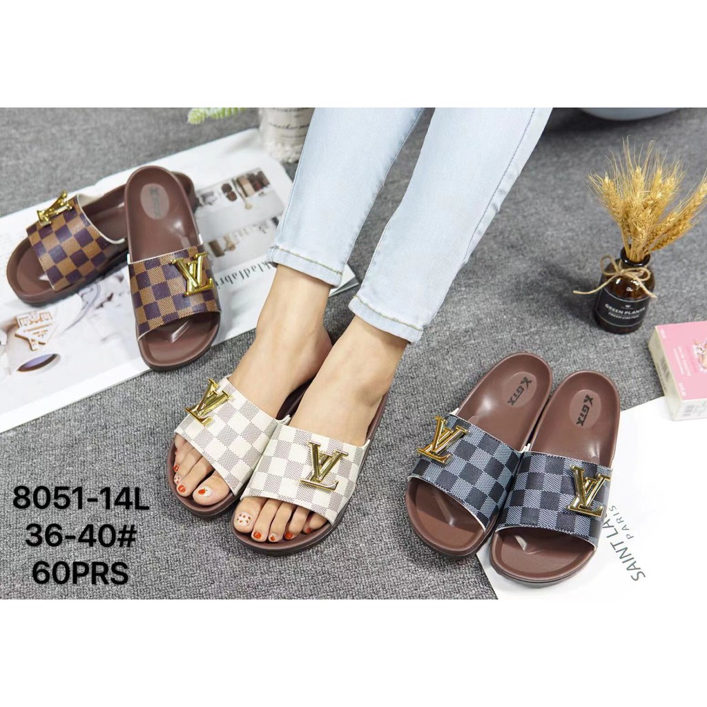 8051-14]On Sale Womens LV slippers Size(36-40) Louis Vuitton casual Sandals  for women COD