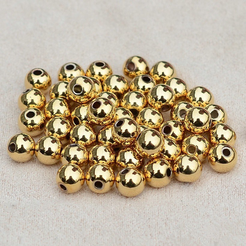 10pcs/lot DIY beads real rose Gold plated beads for necklace pendant