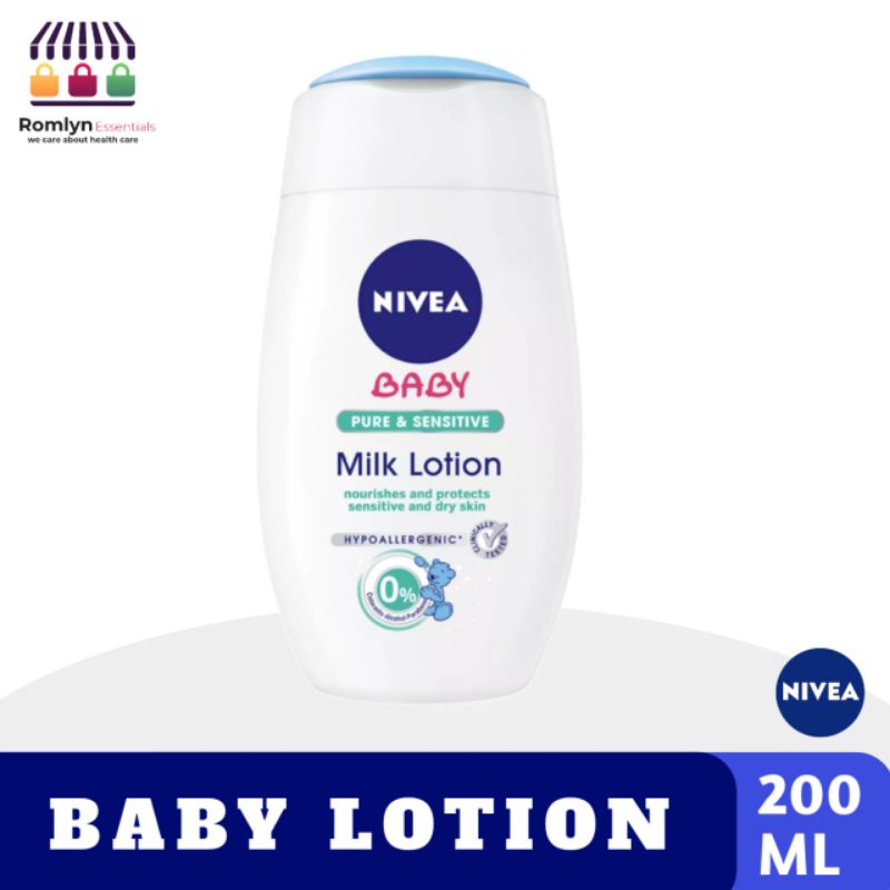 NIVEA BABY, Pure & Sensitive Milk Lotion, 200ML