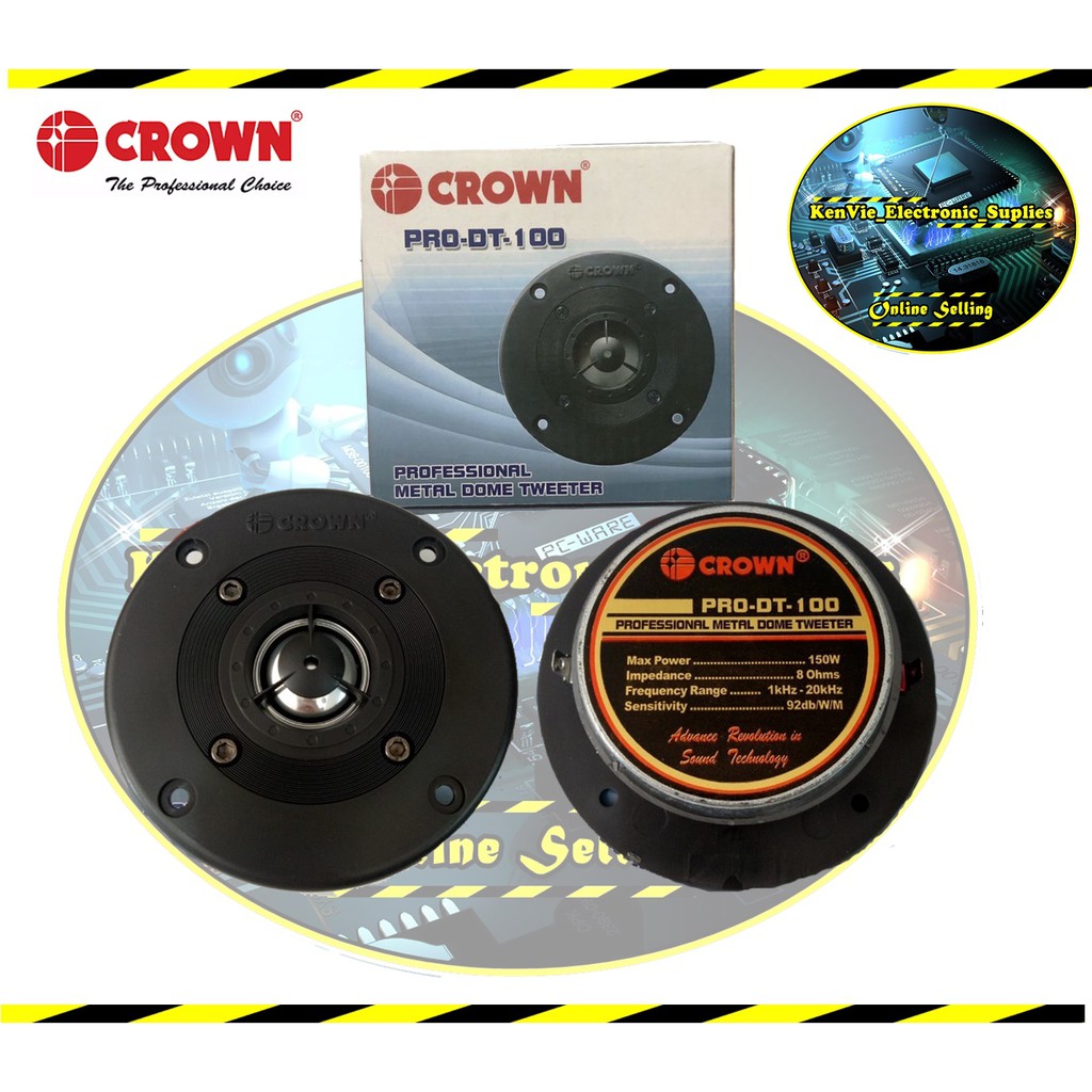 TWEETER PRO-DT-100 CROWN [100WATTS] (FREE CAPACITOR) | Shopee Philippines