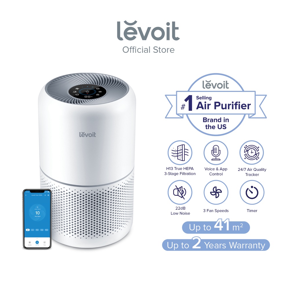 Levoit Core 300s Smart WiFi Air Purifier Effective 50m² H13 True HEPA