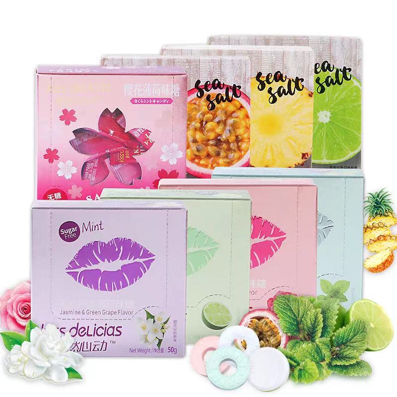 Kiss Delicias Lime/Spearmint/Rose/Jasmine Mints Sugar Heartbeat Sugar ...