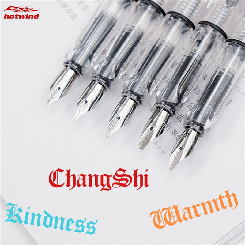 HW Transparent Fountain Pen 6 Nibs 0.7/1.1/1.5/1.9/2.5/2.9mm Parallel ...