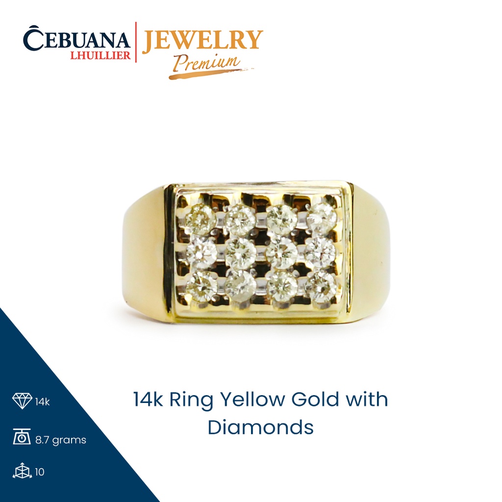 Cebuana Lhuillier Jewelry 14k Ring Yellow Gold with Diamonds EL21 P01773
