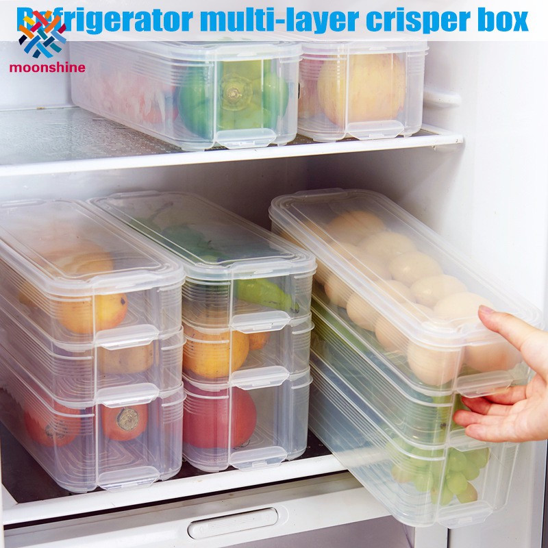 1pc Plastic Storage Container, Multi-compartment Refrigerator