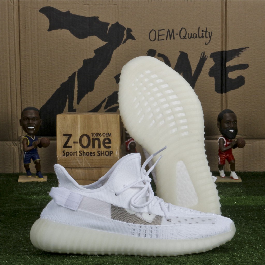 Yeezy white online slippers