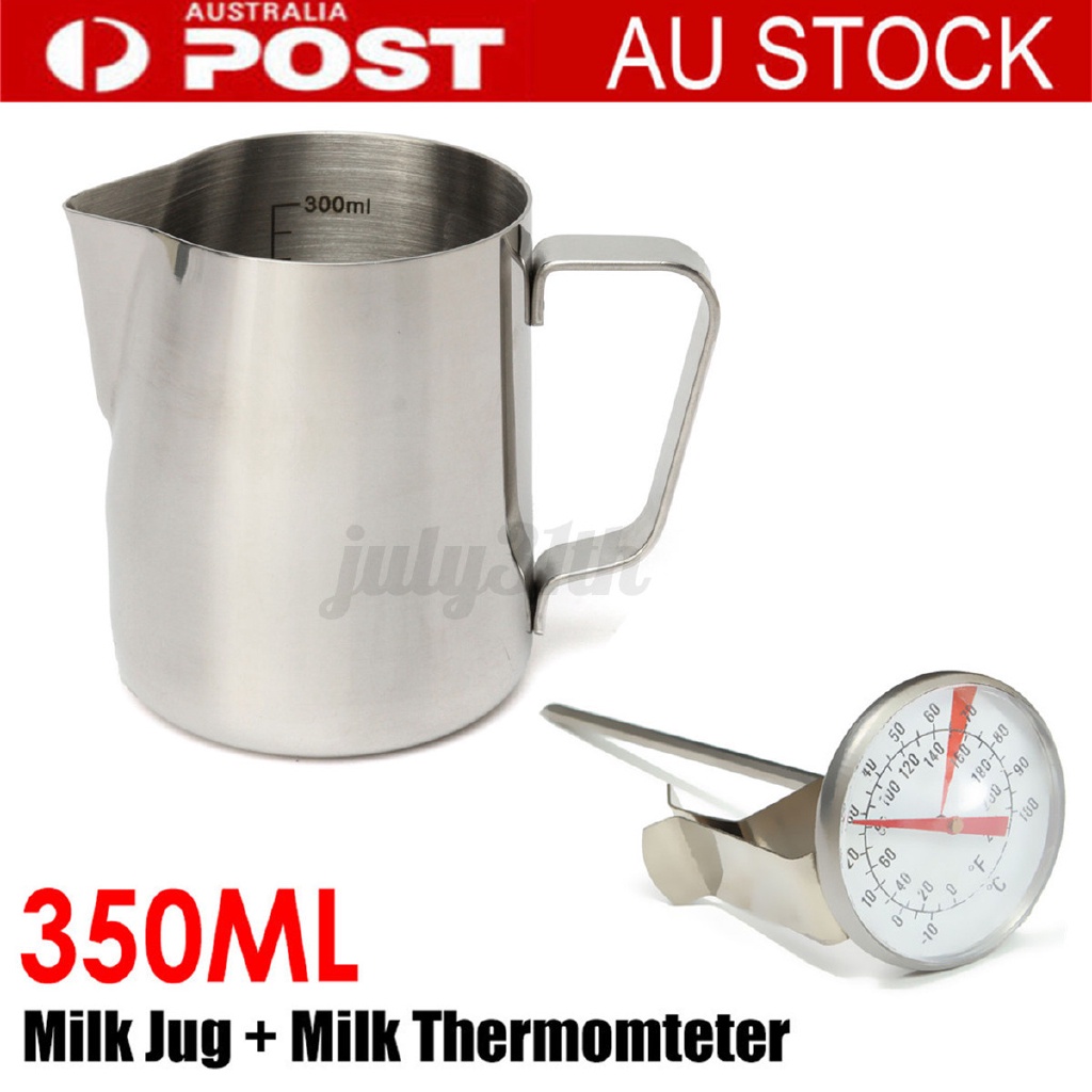 Coffee Long Milk Frothing / Food Heating Thermometer w/ Long Probe & Clip