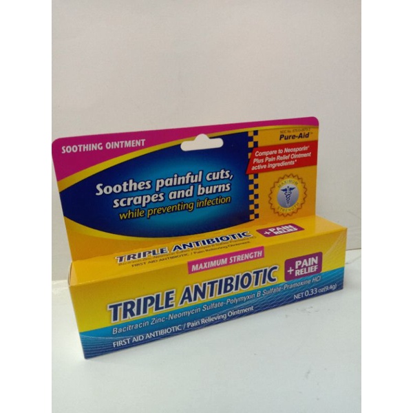 Pure-aid Triple antibiotic +pain relieving ointment | Shopee Philippines