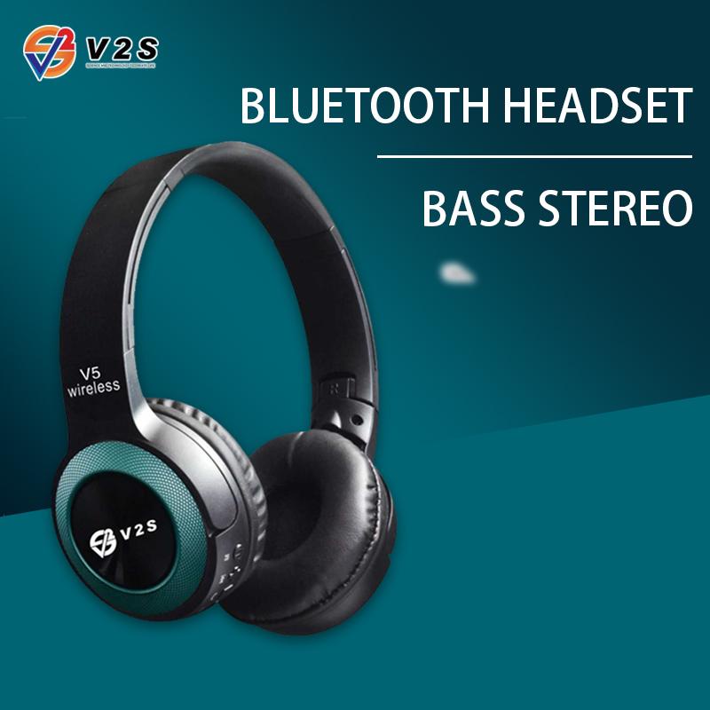 V2S V5 MP3 FM Headset Bluetooth 5.0 Headphones WITH RADIO USB, MP3 AND ...