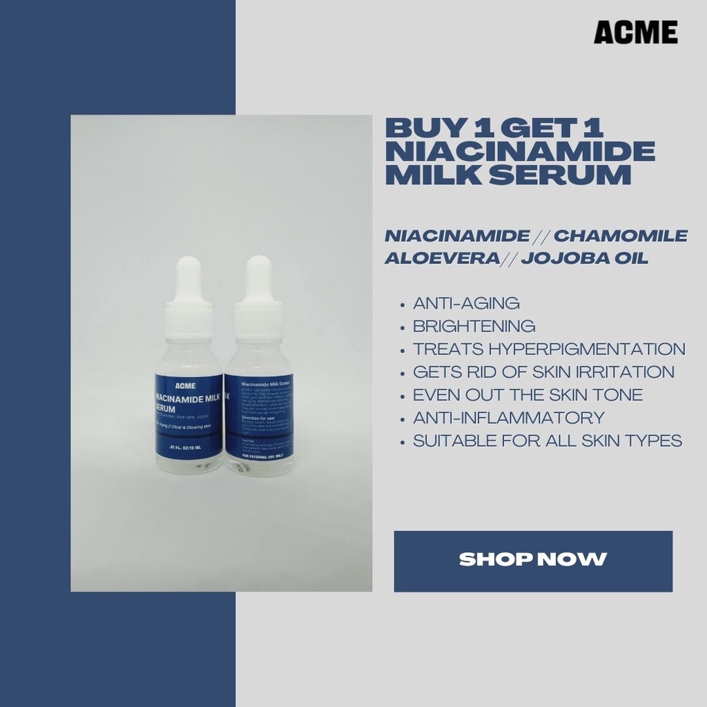 (BUY 1 AND GET 1) Niacinamide Milk Serum 15ml for Brightening, Dark