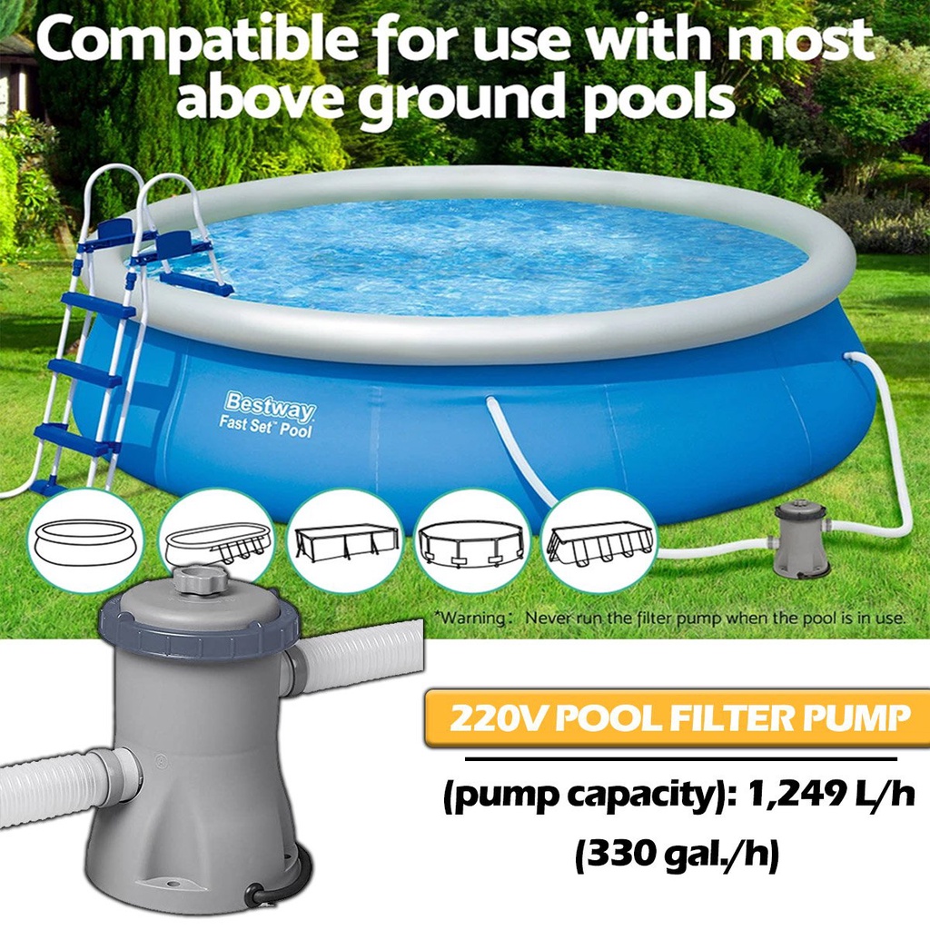 BESTWAY Water Filter Pump 58381 Flowclear 330gal Filter Pump 11008300L