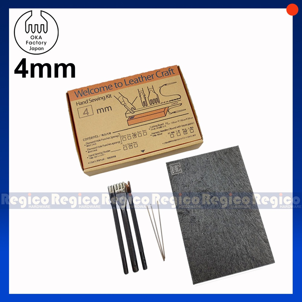 Oka Diamond Hole Punch Set Hand Sewing Kit Made in Japan Leather craft