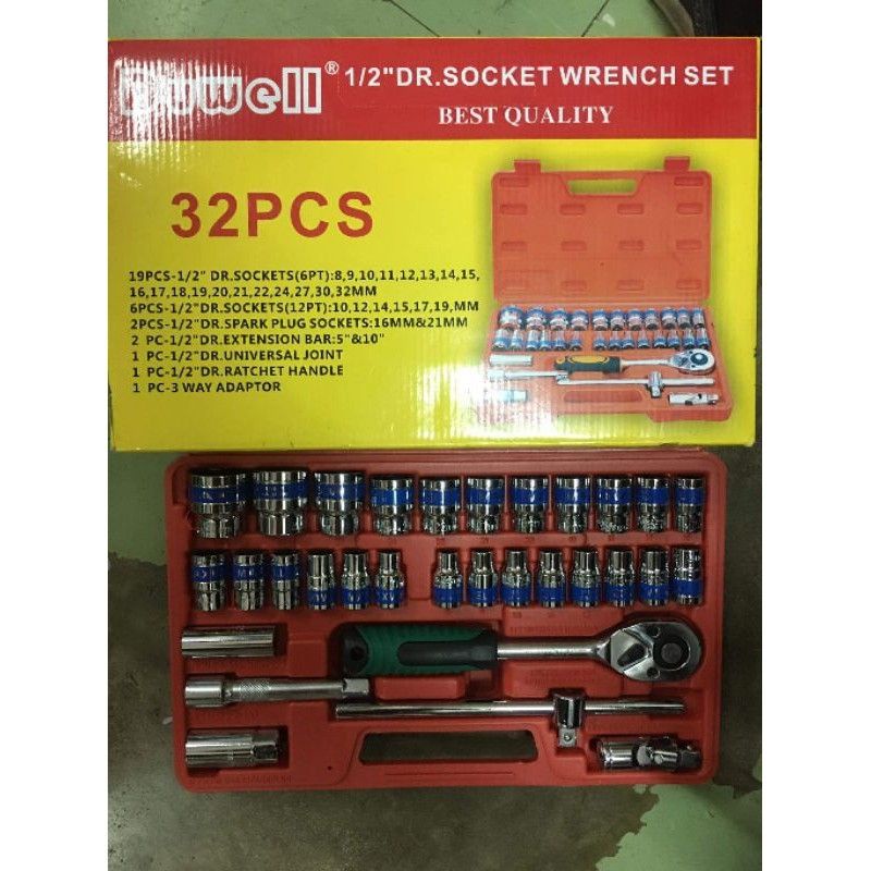 heavy-duty duwell 32pcs drive socket/socket wrench sets available