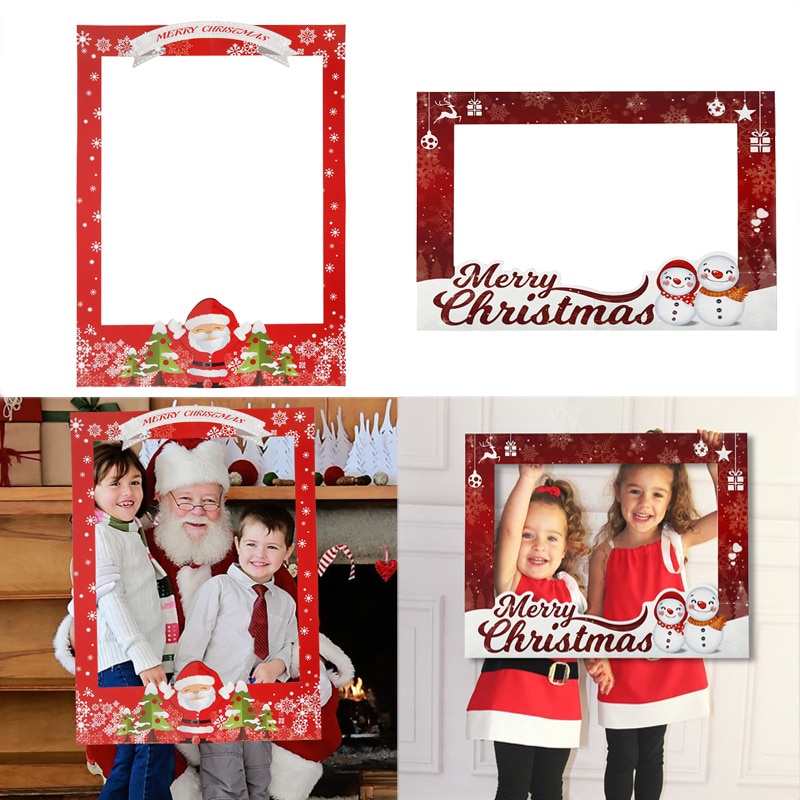Family Christmas Picture Frame Prop Merry Christmas Selfie Photo Booth