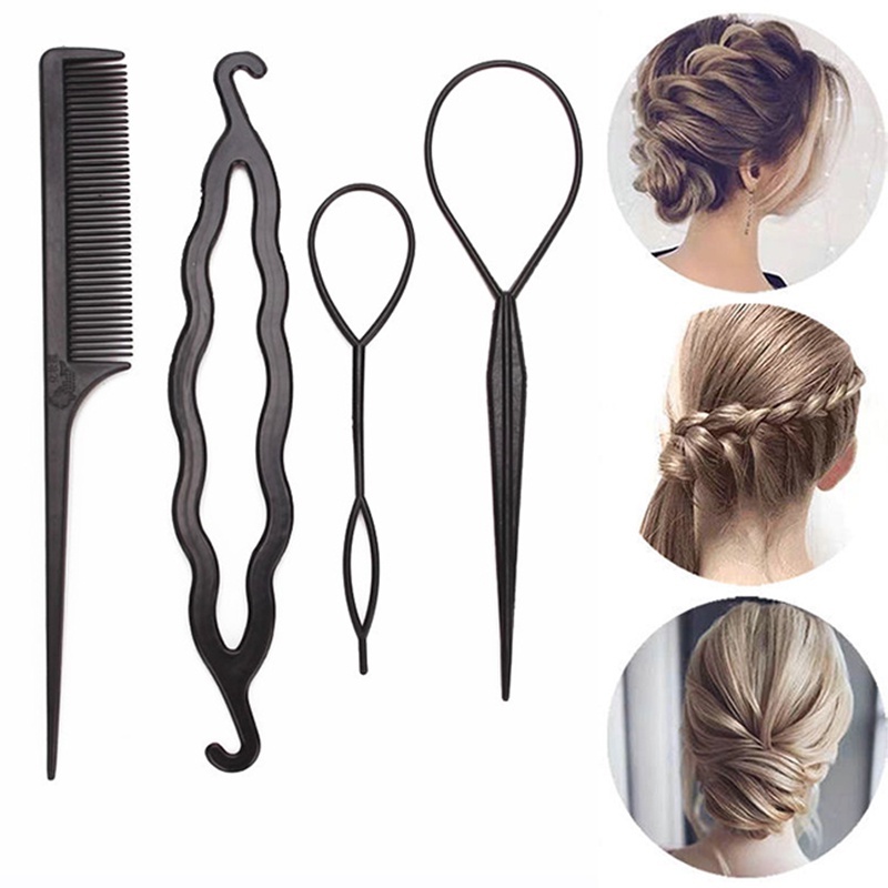 4pcs Set Hair Twist Styling Tools Hair tool Braided Hairclip Variety ...