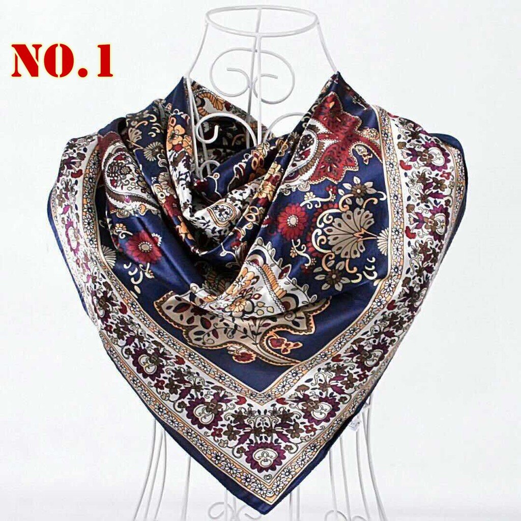 90cm Simulation Silk Scarf Picasso White Key Compass Floral Scarves ...