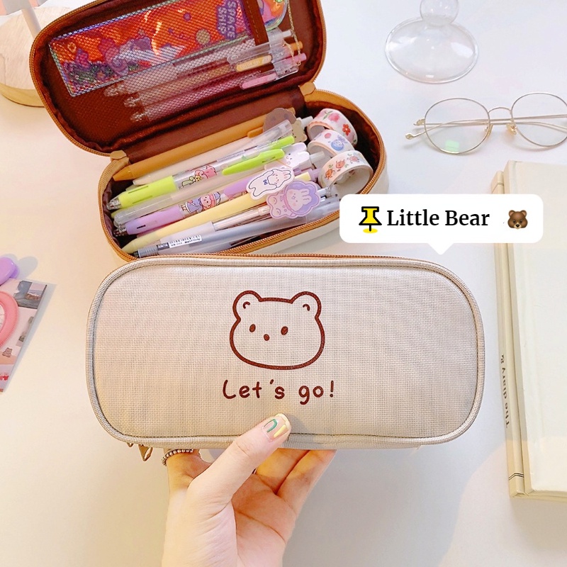 1pc Green Large Capacity Stationery Pencil Case Kawaii Macaron Color Pencil  Case Cute Pencil Pouch For Girls Boys Student Aesthetic Pencil Case For  Middle High School Office