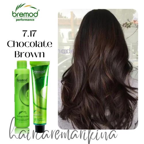 7.17 CHOCOLATE BROWN Bremod Hair Color - With Oxidizer Set 
