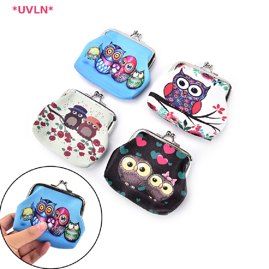 UVLN> Women Coin Purse Owl Pring Ladies Coin Purse Pocket Coin Pouch Key Credit new Shopee