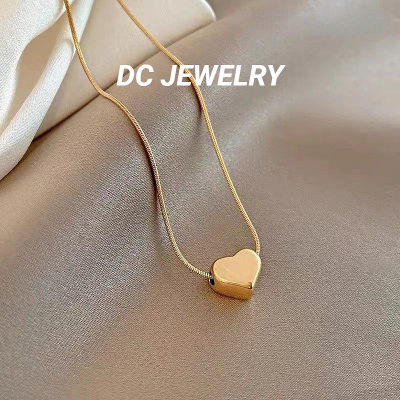 DC Stainless Gold Heart Pendant Necklace Titanium Steel Gold Necklace ...