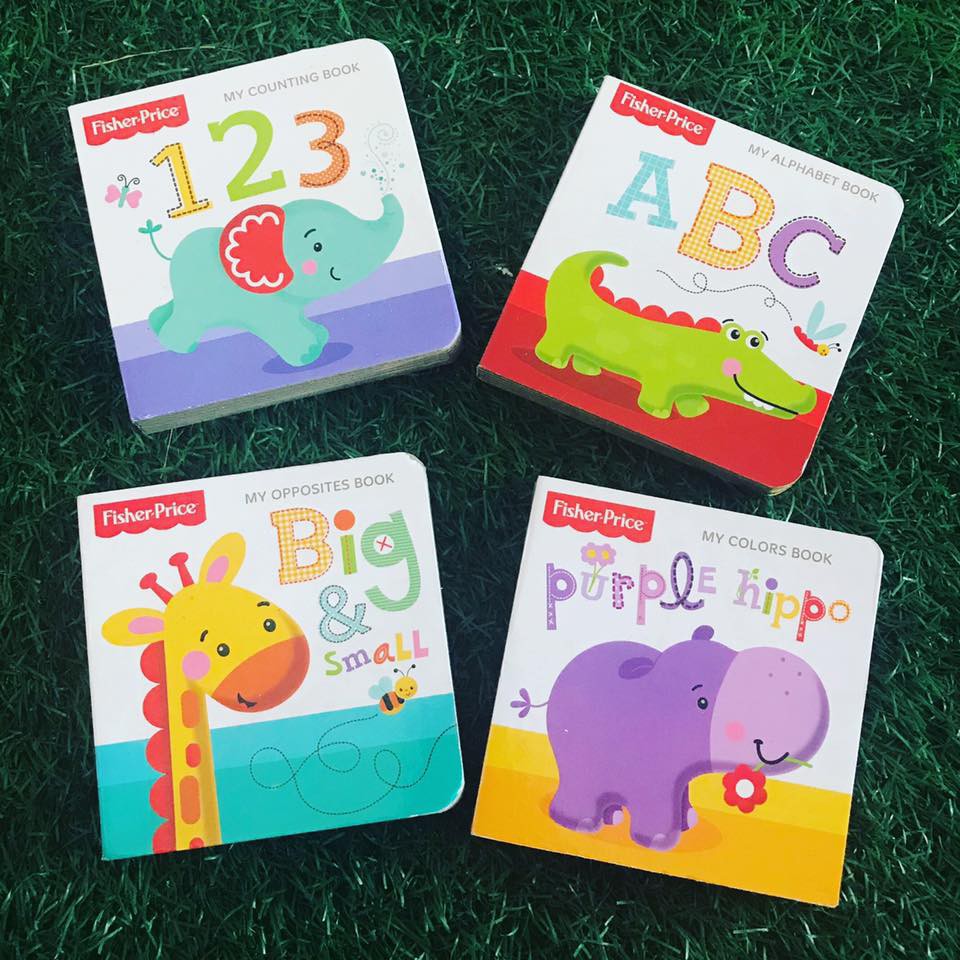 Fisher-Price My First Books Set of 4 Baby Toddler Board Books (ABC Book,  Colors Book, Numbers Book, Opposites Book)