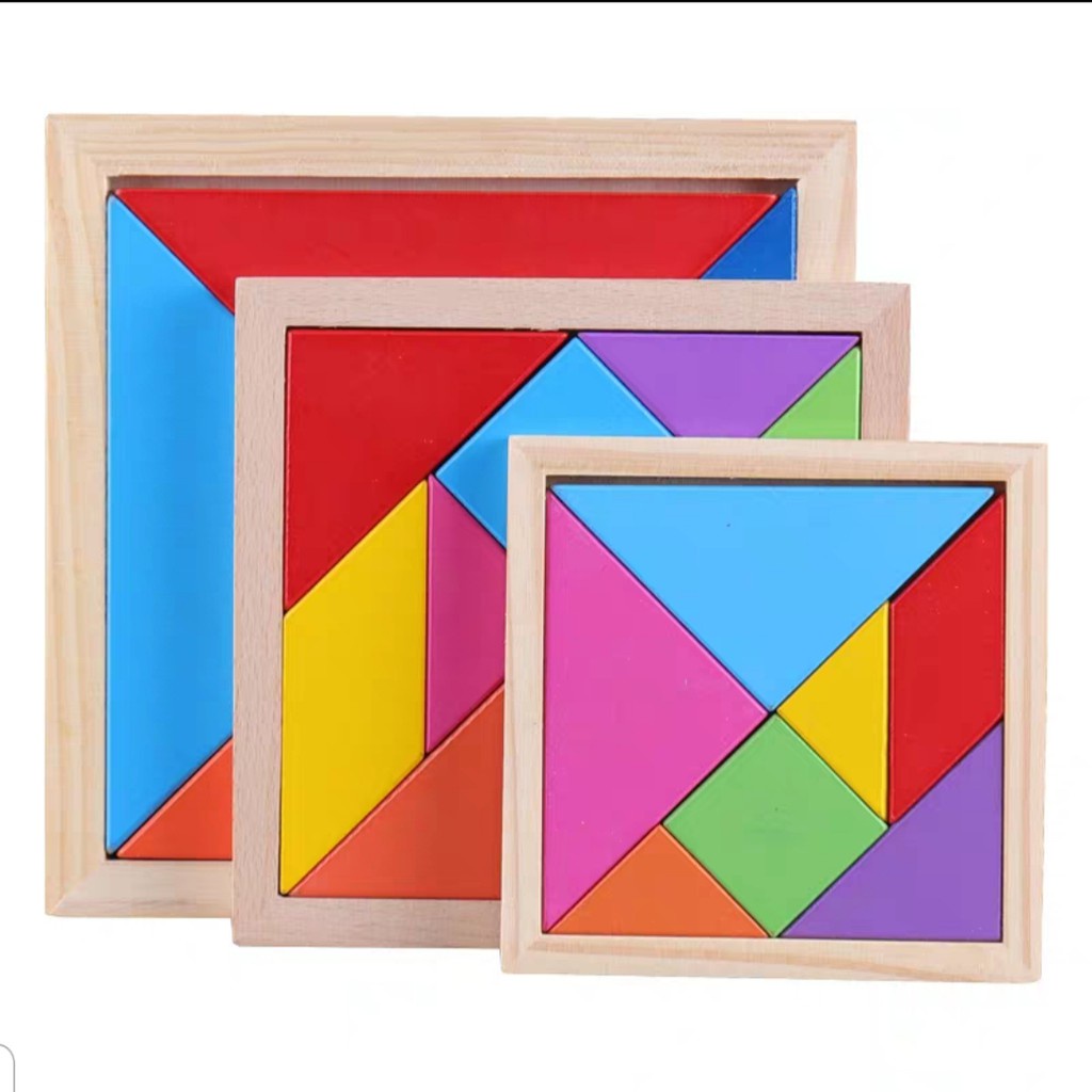 Wooden Geometry Tangram Puzzle Tangram Puzzle Educational Toy | Shopee ...