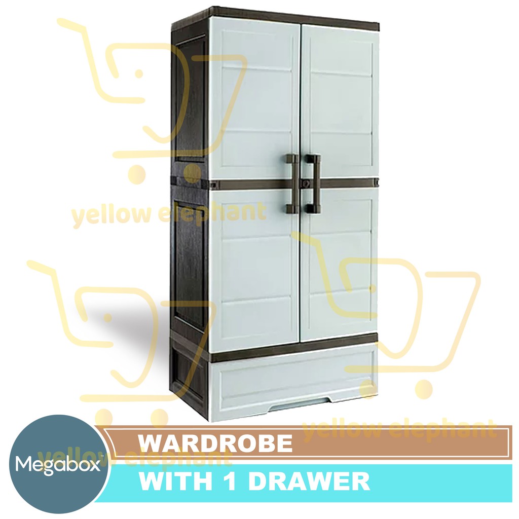 Megabox Wardrobe With 1 Drawer Yellow Elephant Everyday Low