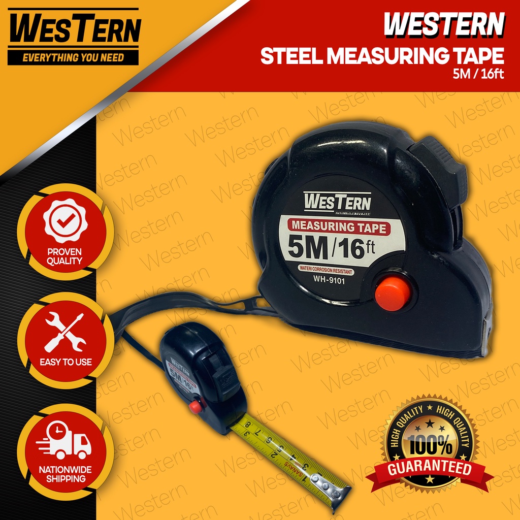 WESTERN 5M Steel Measuring Tape / 5 METERS Tape Measure - WH-9101 ...