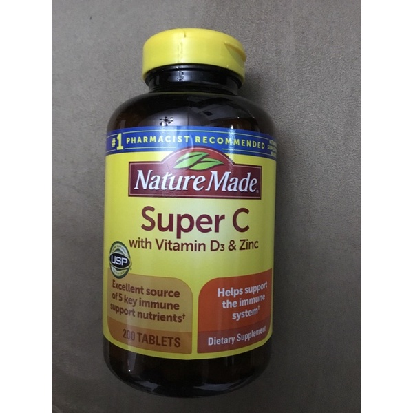 Super C with Vitamin D3 and Zinc 200 tablets Nature Made Shopee