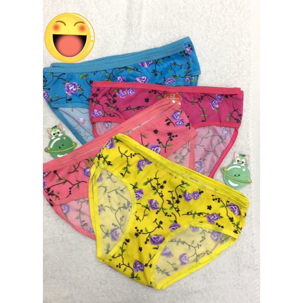 12 pcs girls stretchable panty underwear for 10-12 years old girls panty  floral cute girls panty | Shopee Philippines