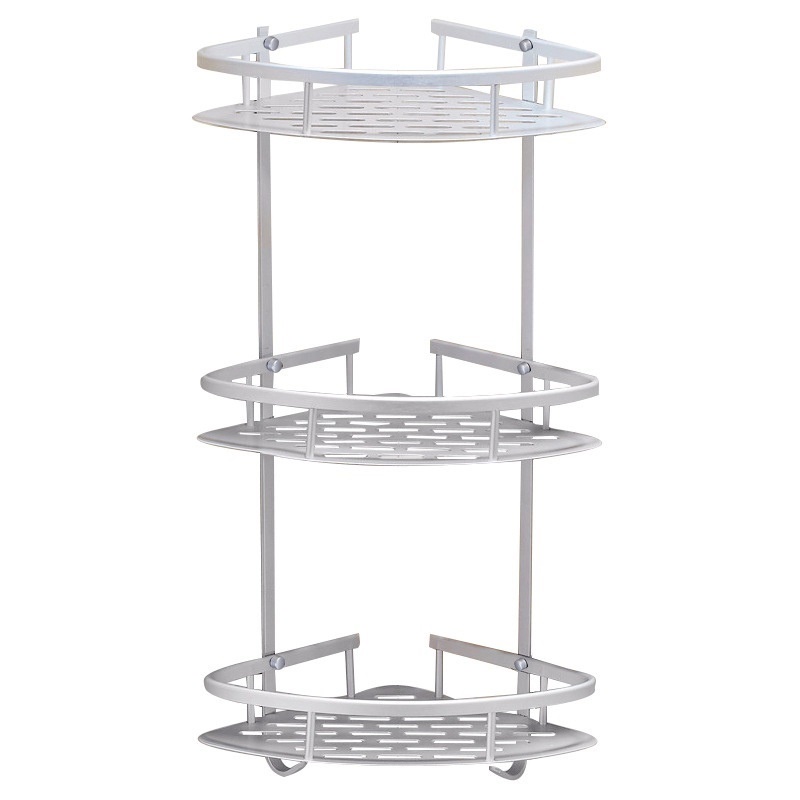SALE 3 Layer Aluminum Triangular Corner Shelf Soap Shampoo Bathroom ...