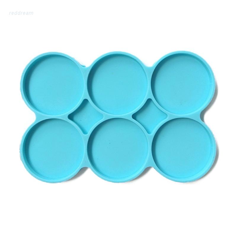 REDD 6Cavity Silicone Large Round Molds Disc Resin Coaster Molds 6