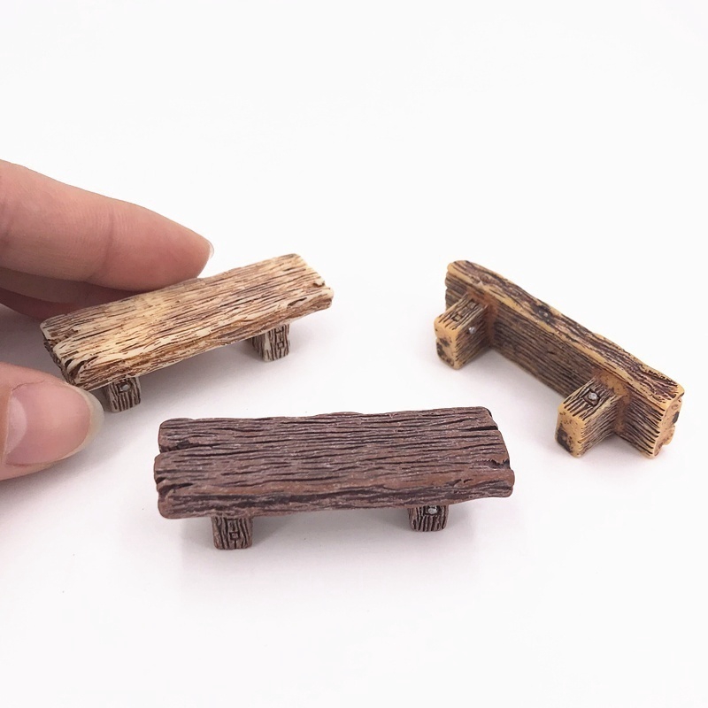 3Pcs/Set Mini Wooden Benches Ornaments Garden Bonsai Decorations ...