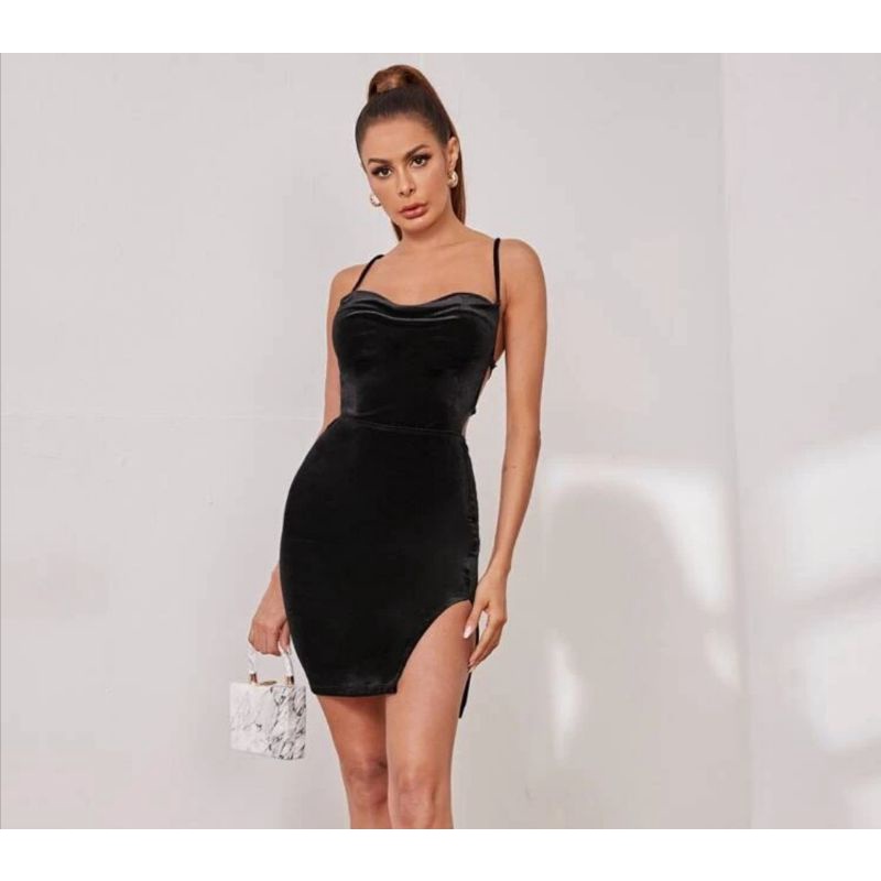 Shein black best sale lace dress