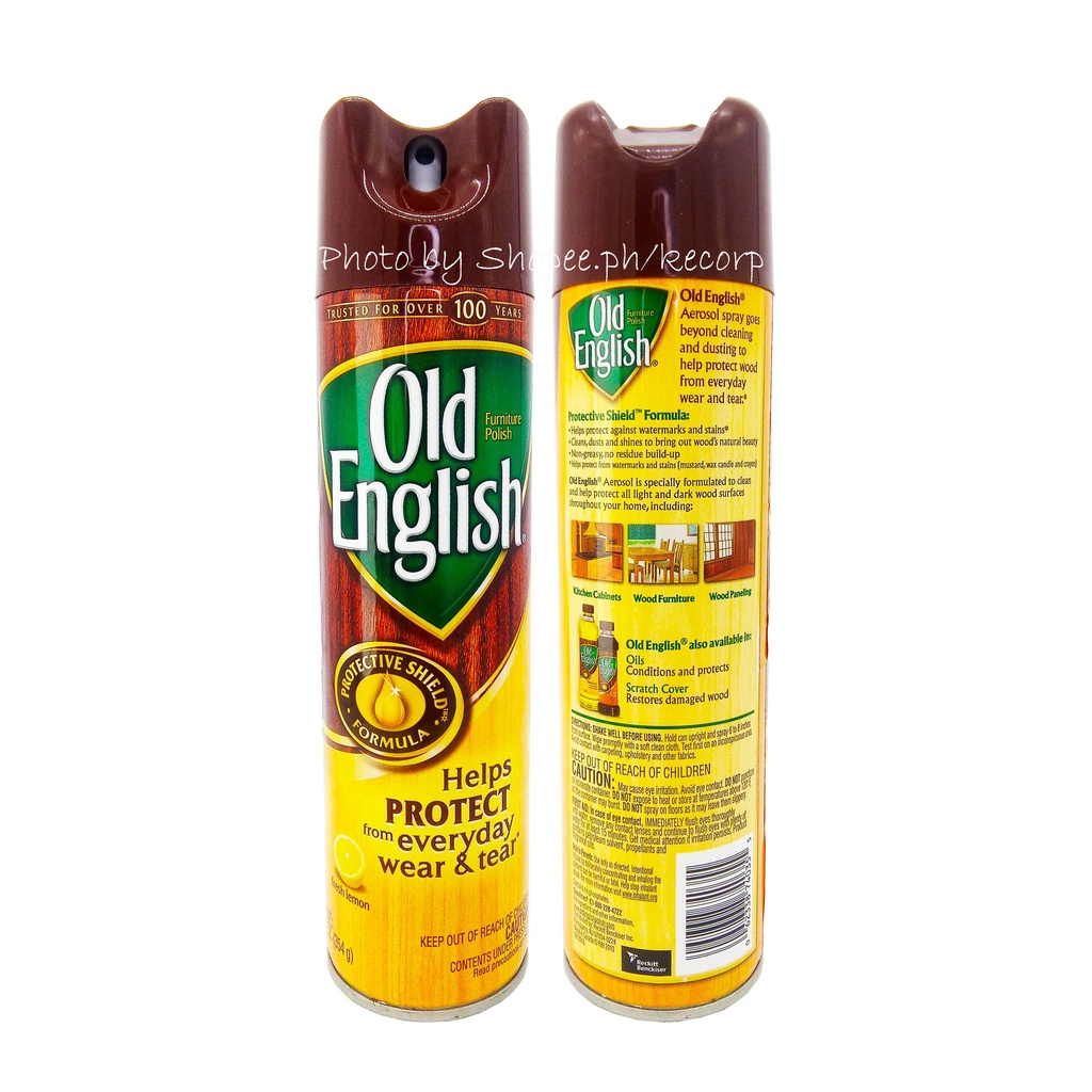 Furniture Polish Aerosol Spray Fresh Lemon by Old English 12.5 oz (354g