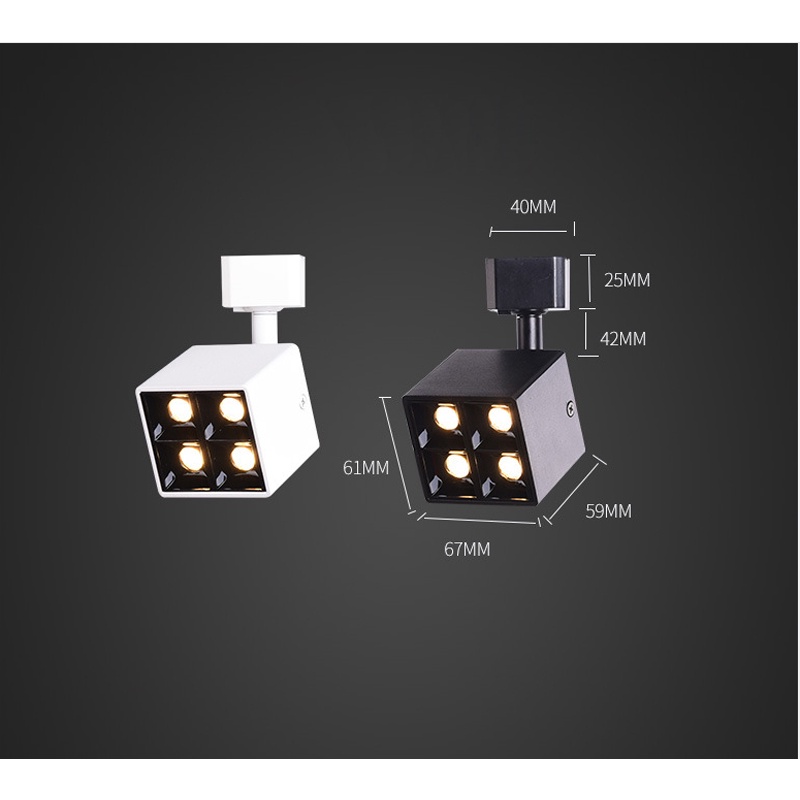 BCob 8W Track Lighting Systems Led Track Light Fixture Industrial Track