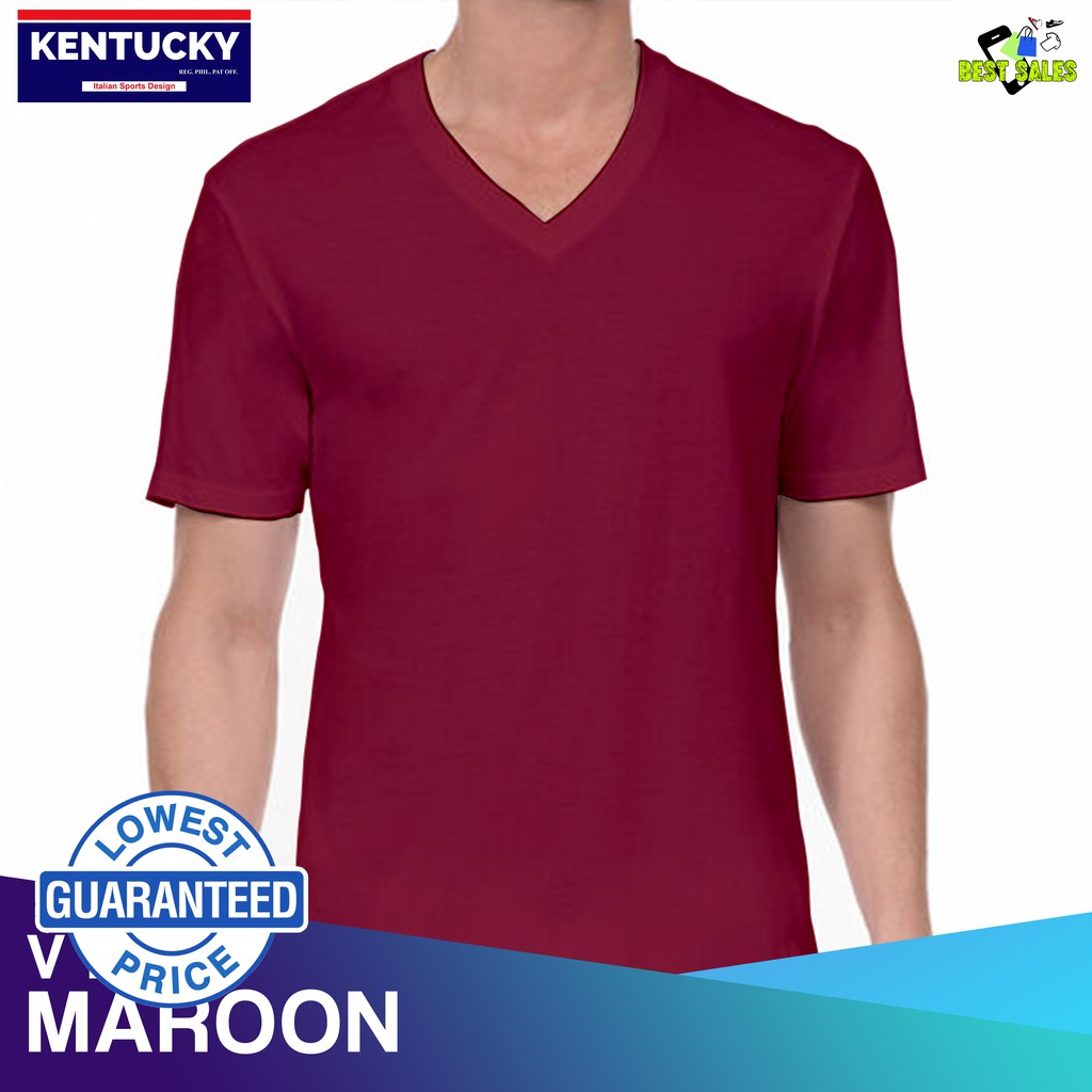 Plain maroon t shirt v cheap neck